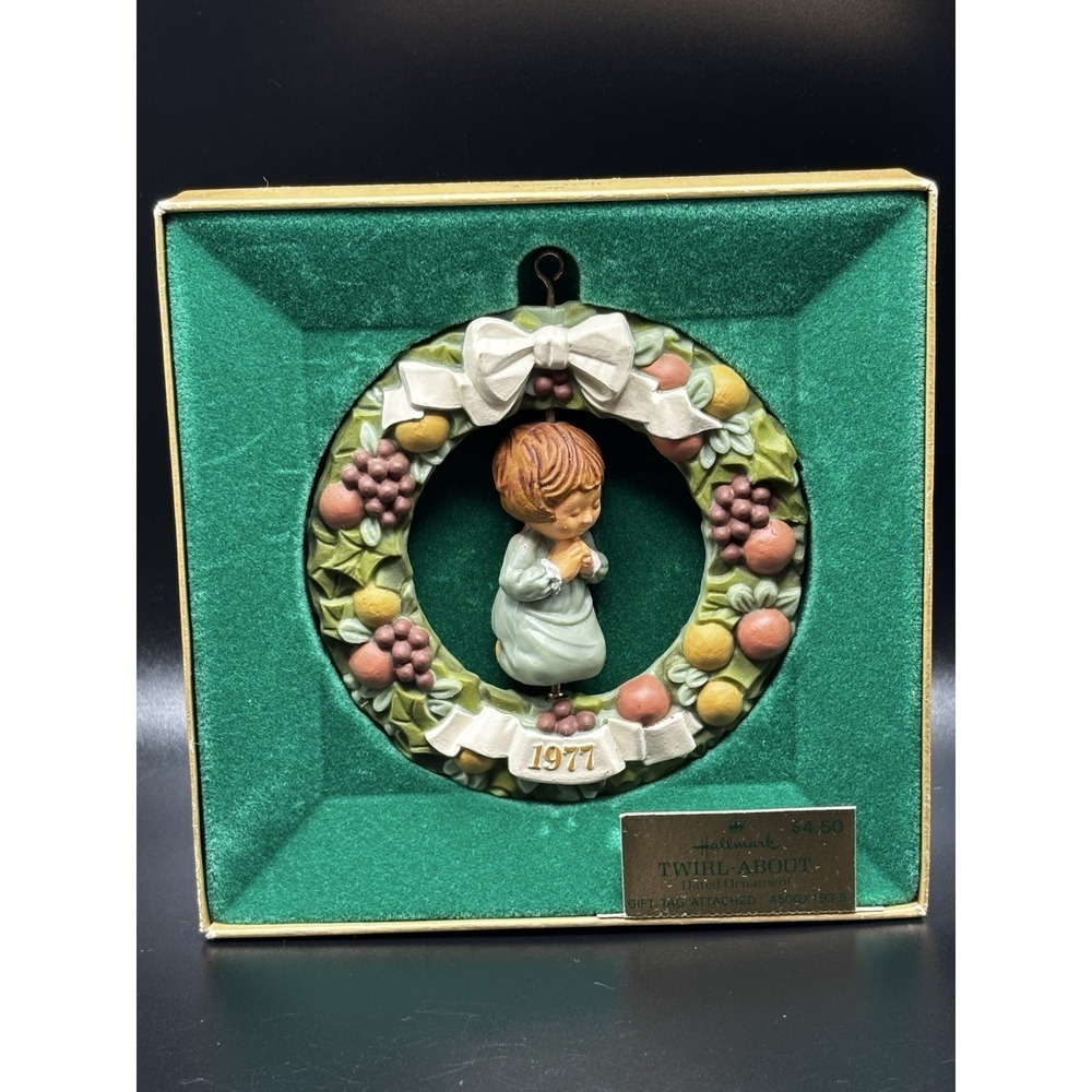 Vintage Hallmark 1977 Twirl About Ornament Praying Child